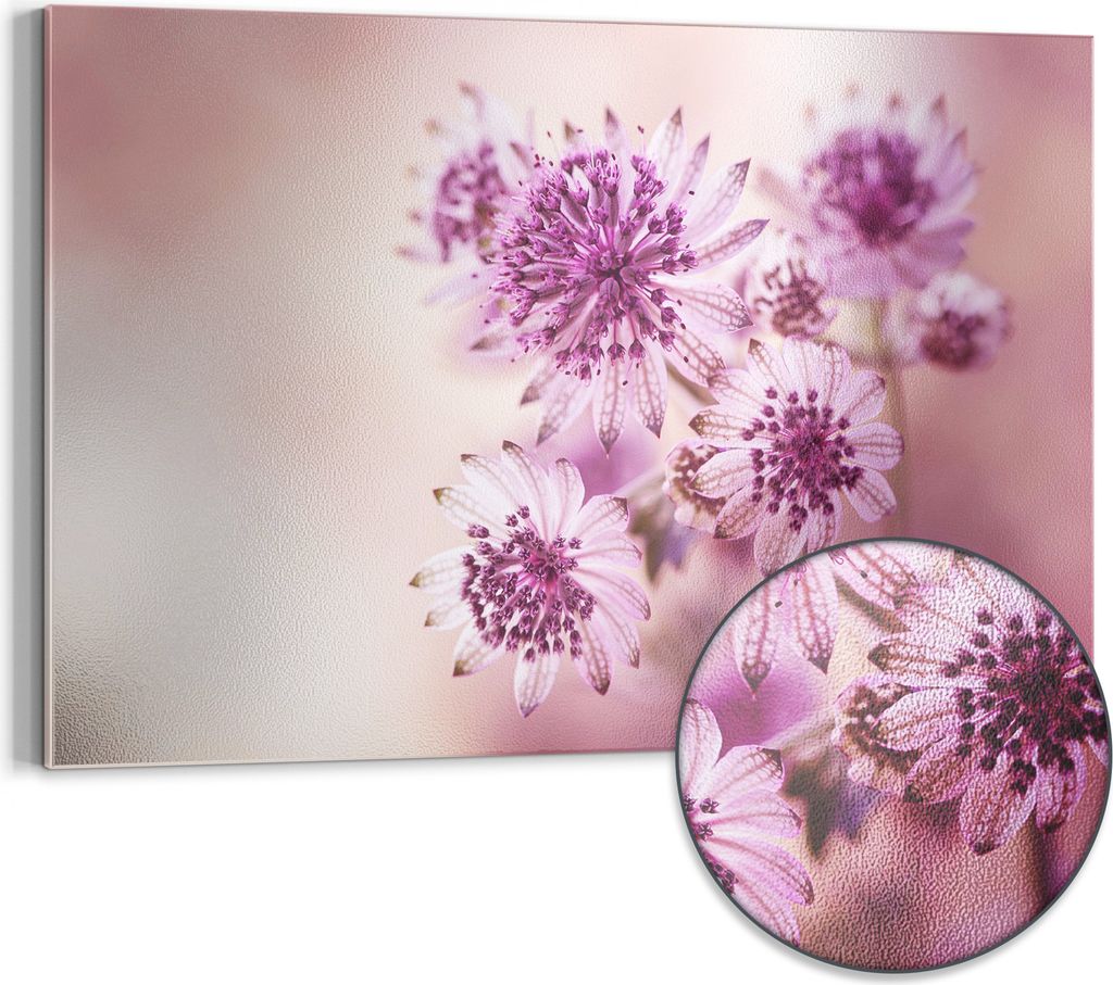 DEQORI Magnettafel Metall 90x60 cm 'Lila Sterndolden' Whiteboard Pinnwand Magnetboard Büro