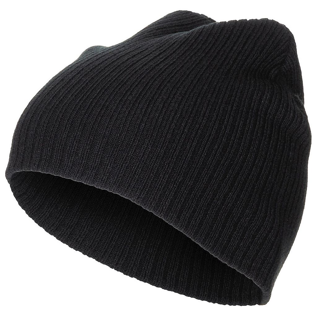 Strickmütze BEANIE extra kurz schwarz