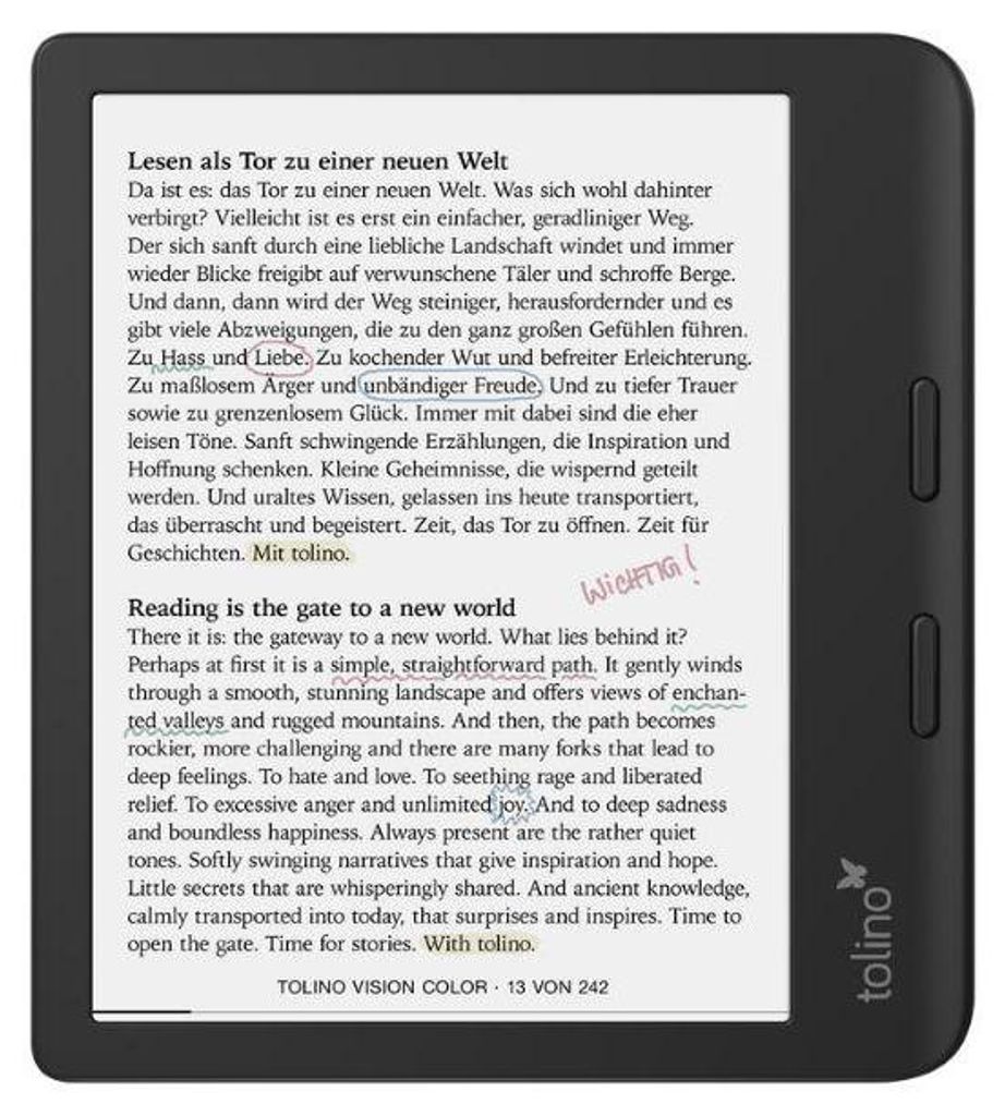 tolino vision color eReader, 7 Zoll Farbbildschirm, 32 GB, Produktbild 