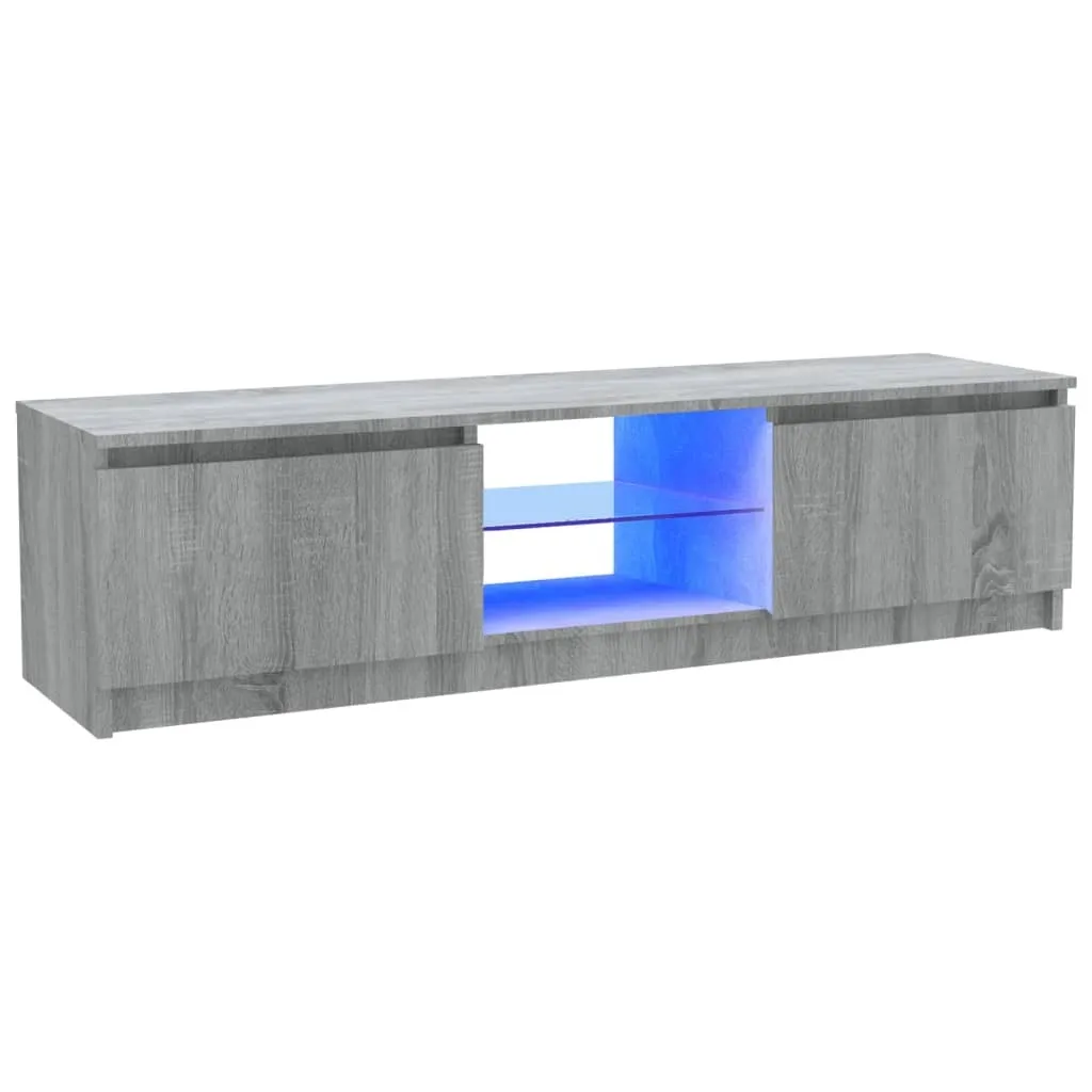 Mobile TV Economico ma Robusto SYFAX 120cm Grigio Sonoma con LED