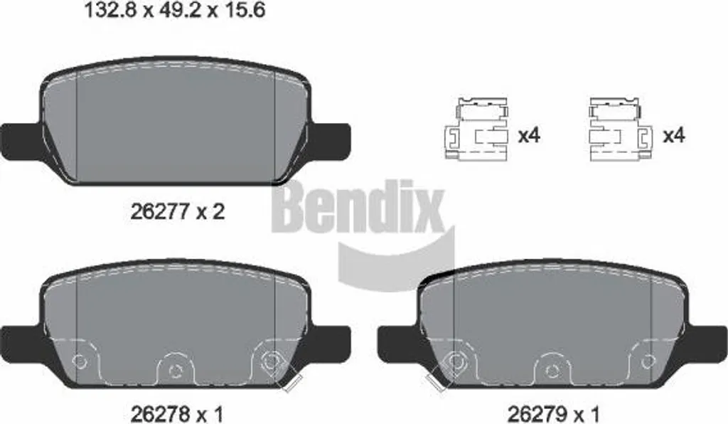 Plaquettes de frein BENDIX BPD1645 pour Tesla Model 3 et Y | OE 800824400B