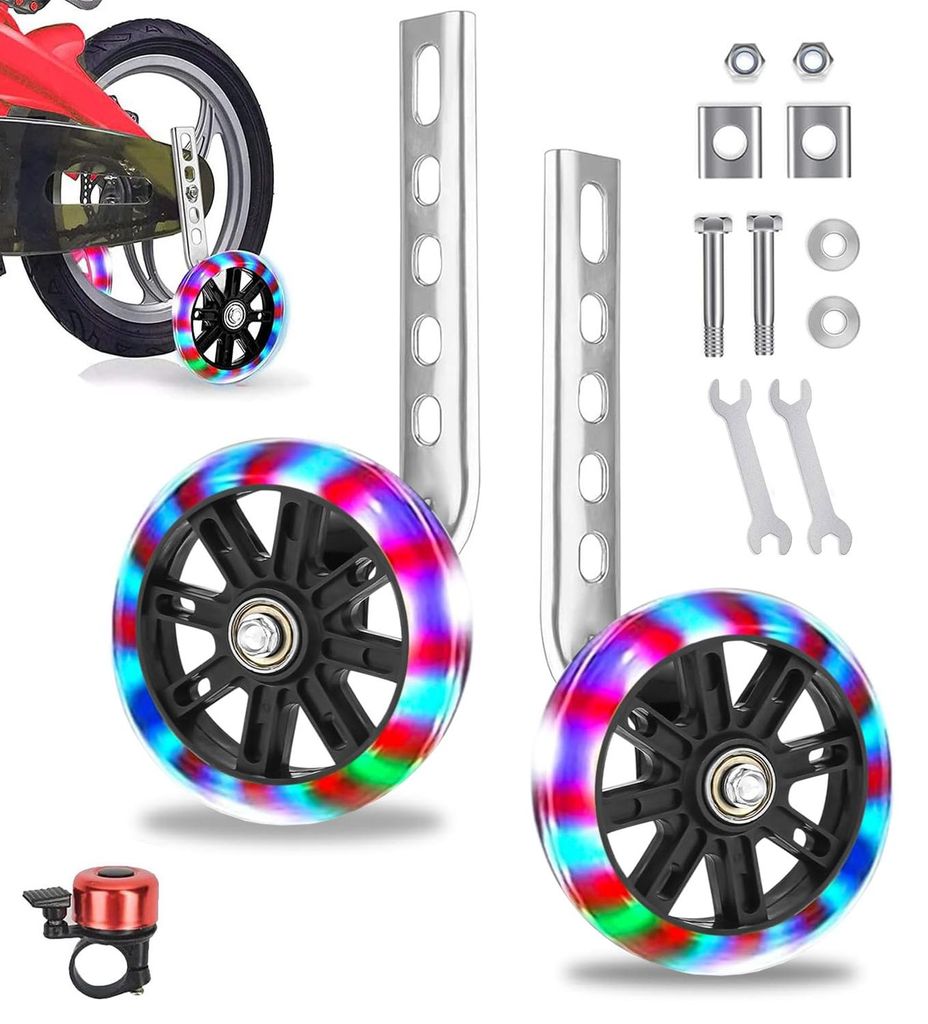 Universal Stützräder, Fahrrad Stützräder, 1 Paar Hilfsräder, Kinder Stützräder, Kinderfahrrad Stützräder für 12 14 16 18 20 Zoll Kind erf...