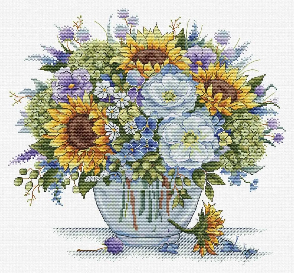 Kit broderie complet tournesols : fini les fils emmêlés et manque