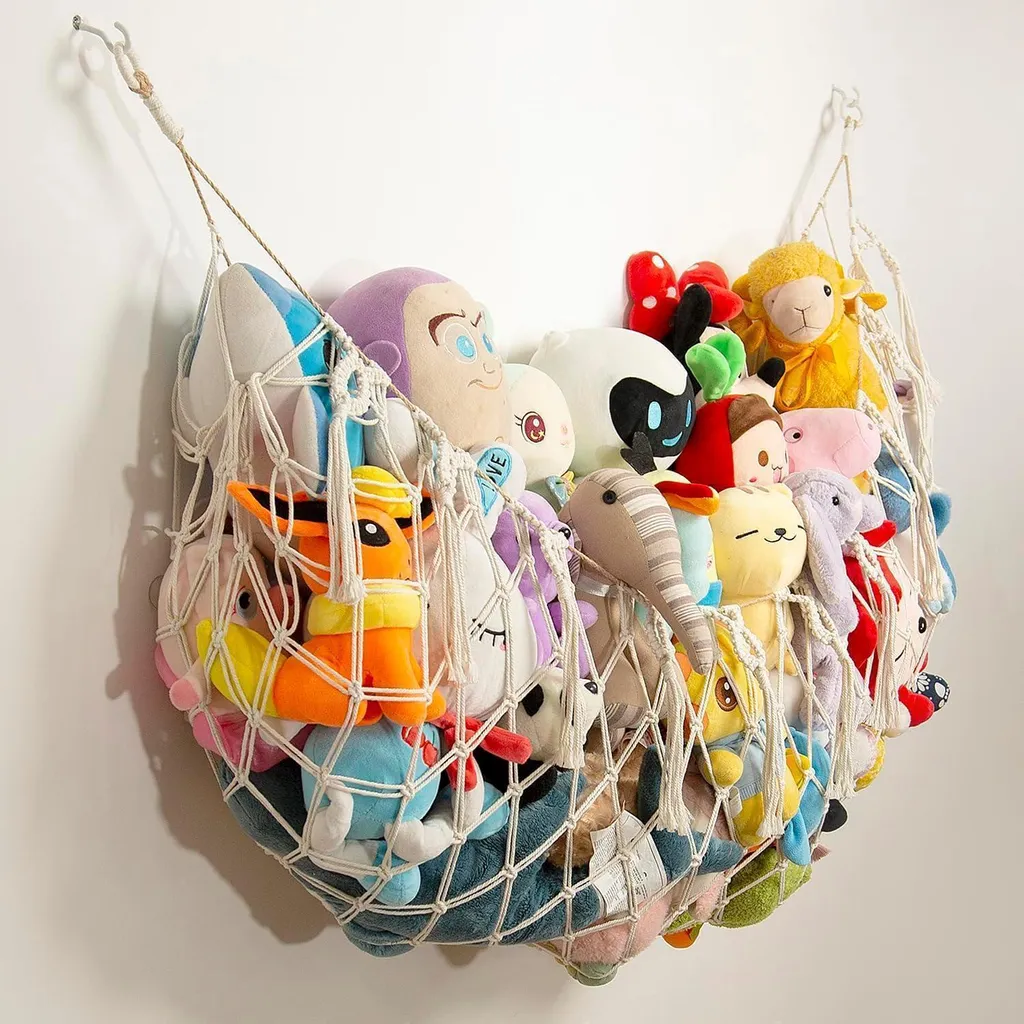Hamac peluche macramé pour mur plat modèle boho blanc 45cm