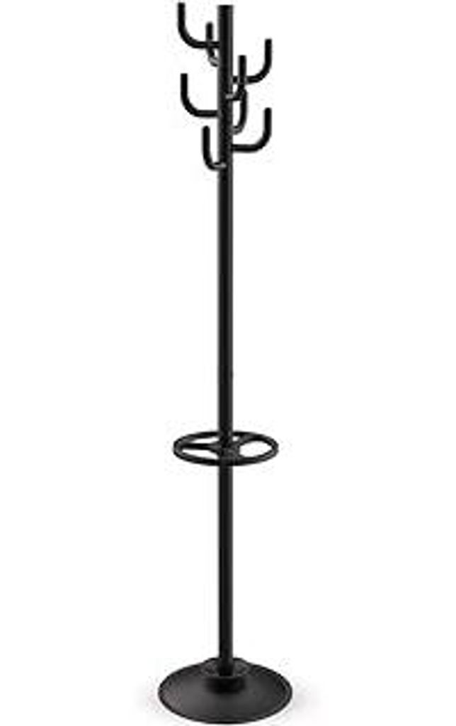 MAUL Garderobe MAULpolaris 36,5x36,5x177cm | Garderobenständer mit Regenschirmhalter und 8 Haken | Flurgarderobe für Büro, Empfangsbereich | Sta...