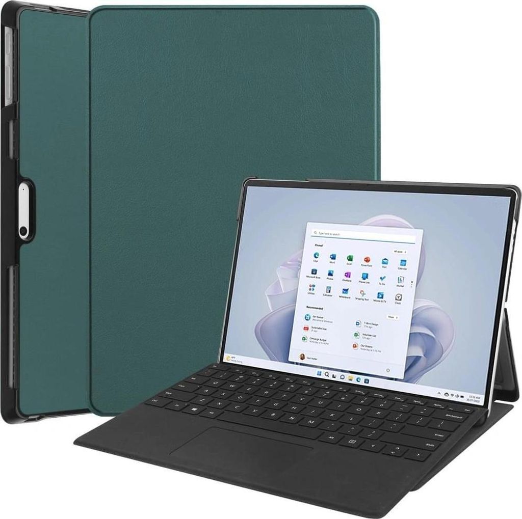 Schutzhülle Bizon Case Tab Croc für Microsoft Surface Pro 11 (13") / 10 / 9, Dunkelgrün