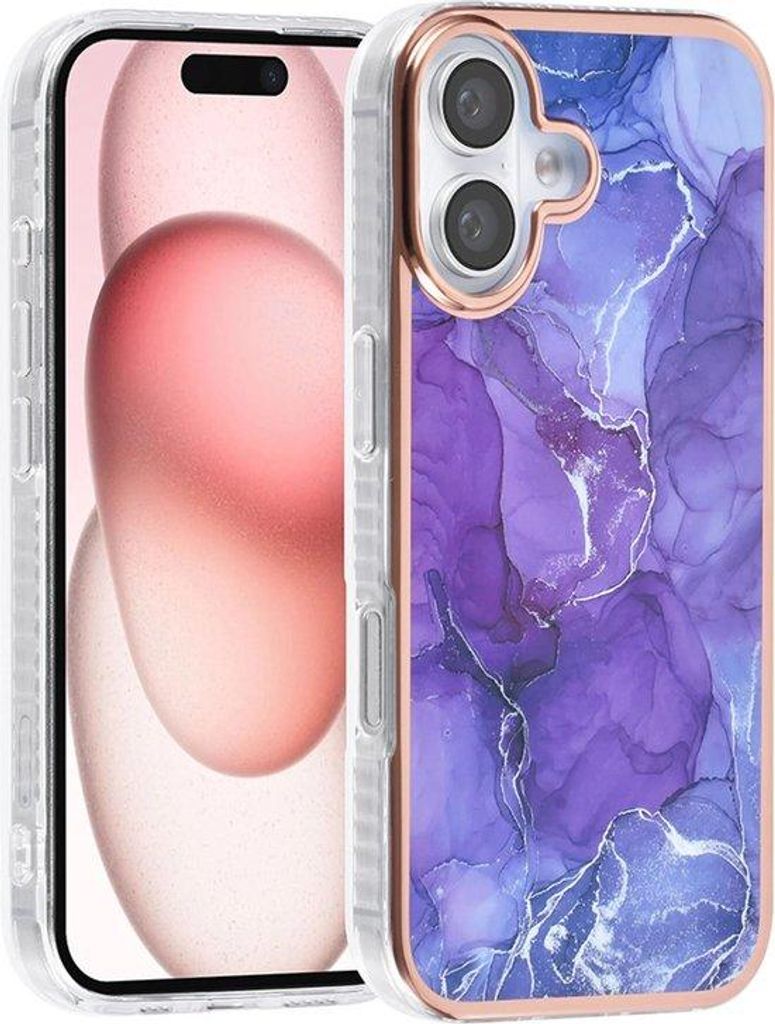 TUNIQ telefoonhoesje voor Apple iPhone 16 Plus - Siliconen backcover - Marmer