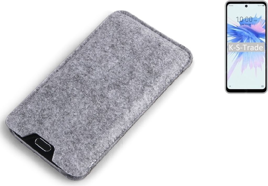 K-S-Trade Filz Handyhülle kompatibel mit ZTE Libero 5G II Schutzhülle Filztasche Filz Tasche Case Sleeve Handy Hülle Filzhülle grau