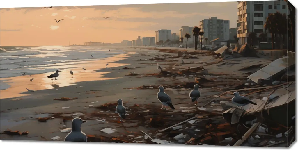 Déco Murale Mouettes après la tempête 100x50 cm - Idéal Salon et Bureau