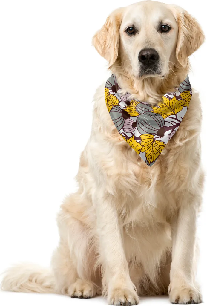 Bandana Cane ABAKUHAUS Fichi Botanici Giallo Cipria 55x55