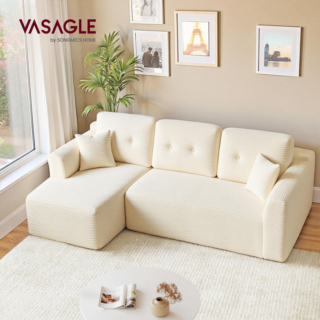 VASAGLE Modulares Sofa, Ecksofa mit Liege links, 244 cm Produktbild 