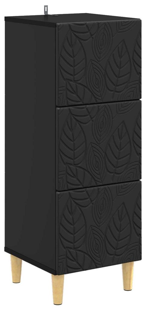 vidaXL Schubladenschrank Schwarz 33 x 34,5 x 90 cm Holzwerkstoff