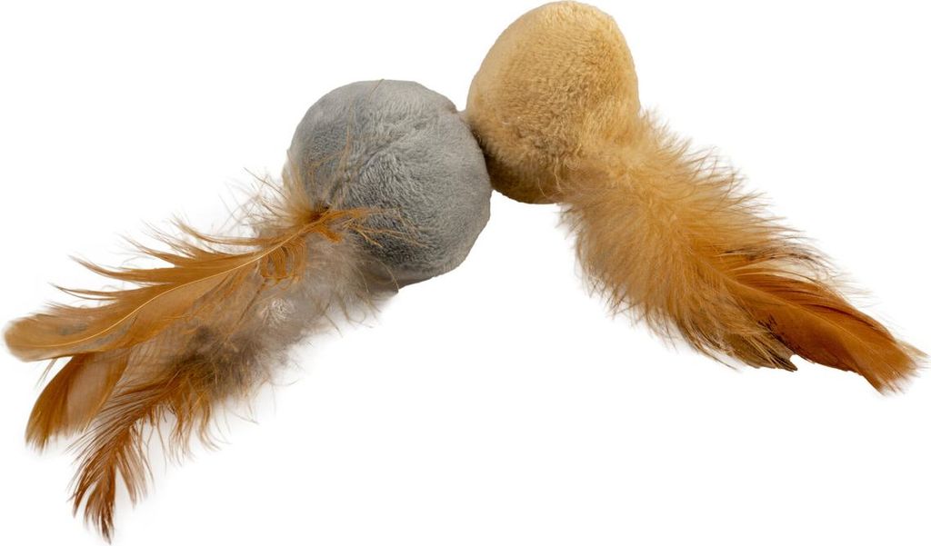 Duvo+ Katzenspielzeug Cushy Ball mit Federn braun/grau