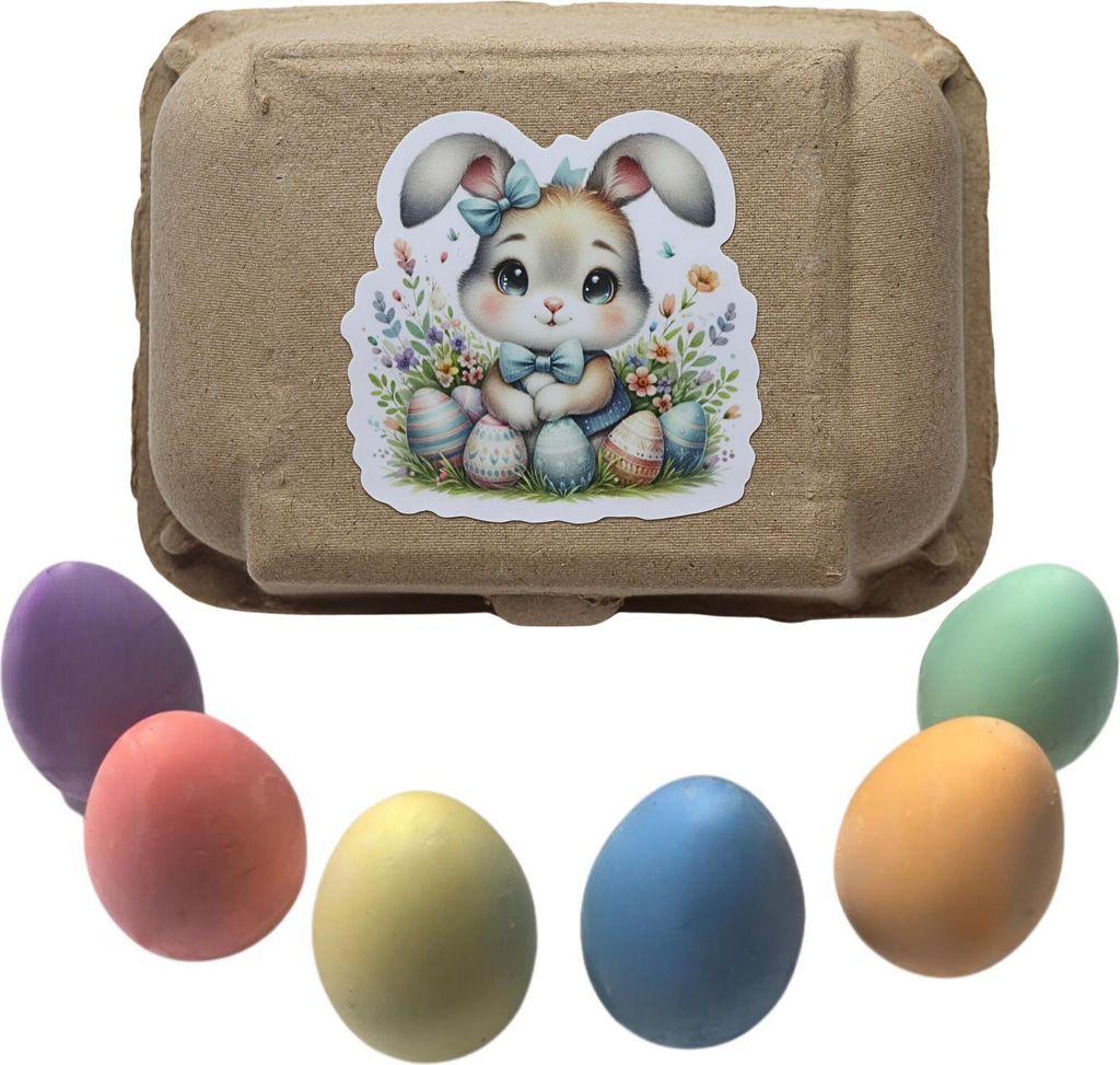 Buntes Osterfest mit Eier-Kreide Set 6-tlg. Ostereier aus Kreide