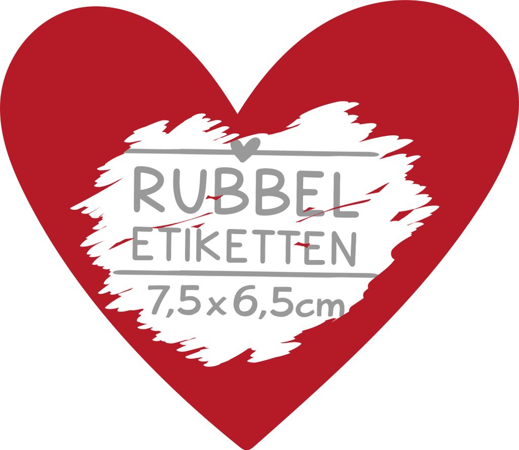 50 Rubbeletiketten zum Aufkleben Herz rot - Rubbelaufkleber Produktbild 