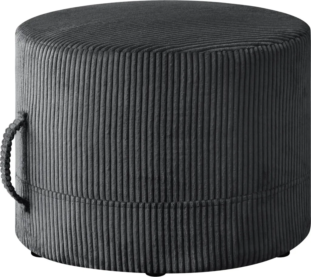 Tabouret de maquillage CORAL gris foncé en tissu côtelé Poso 34