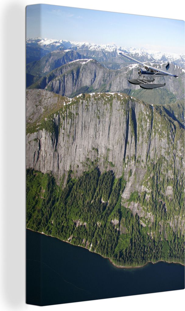 OneMillionCanvasses - Leinwandbilder - 90x140 cm, Flugzeug über Bergen in Alaska aus der Vogelperspektive, Wandbilder Kunstdruck Wanddekoration ...