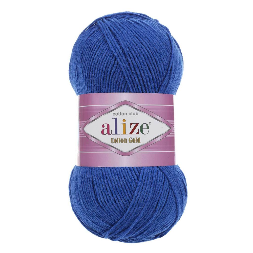 100g Strickgarn Alize Cotton Gold Uni Klassikgarn Häkelgarn königsblau