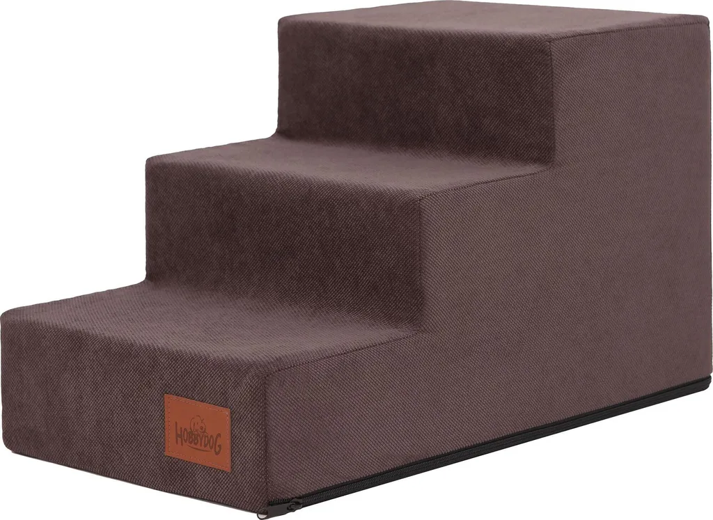 Scala per Cani Hobbydog Savoia M Marrone 50x30x30 cm - 3 Gradini