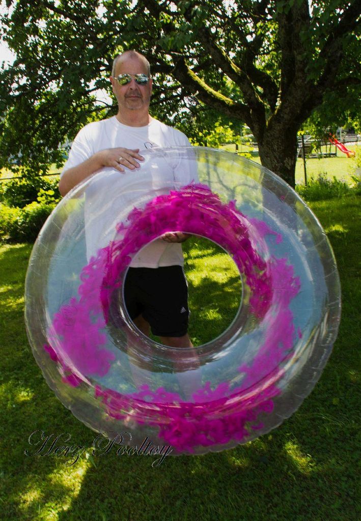 XL aufblasbarer Schwimmreifen / Schwimmring "Federn" Rot  Produktbild 