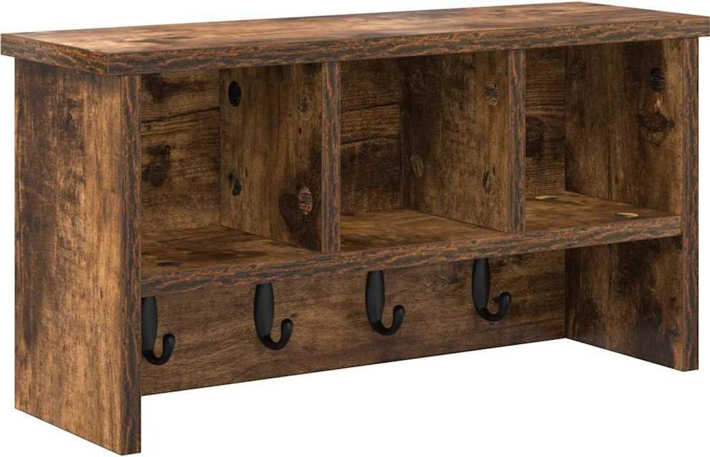 SYFAX Wandmontierter Kleiderständer Räuchereiche 50 x 16 x 26 cm