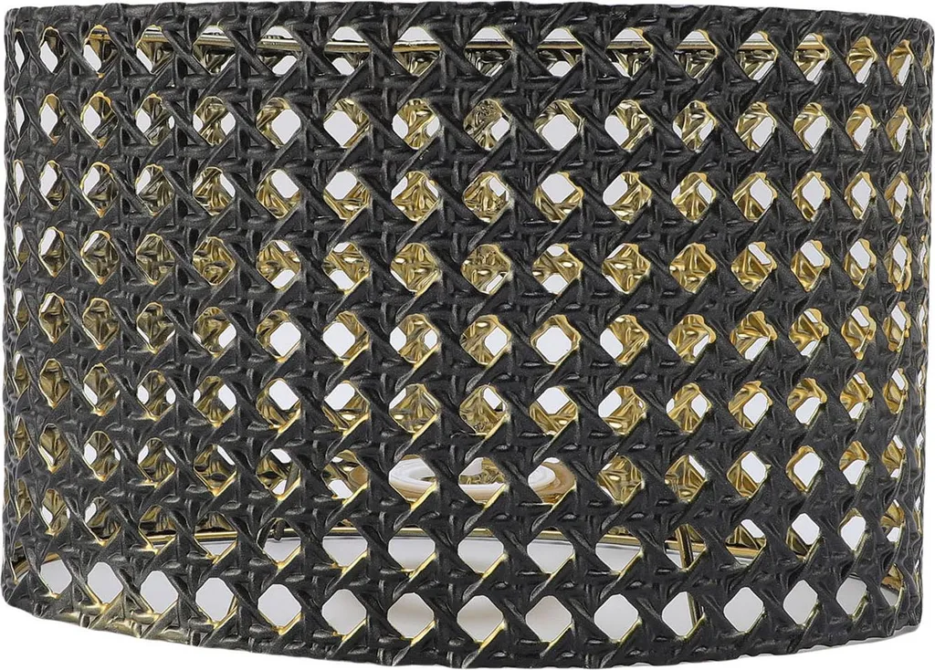 Abat-jour Design Ovale en Métal Noir pour Lampe de Table culot E27 E14