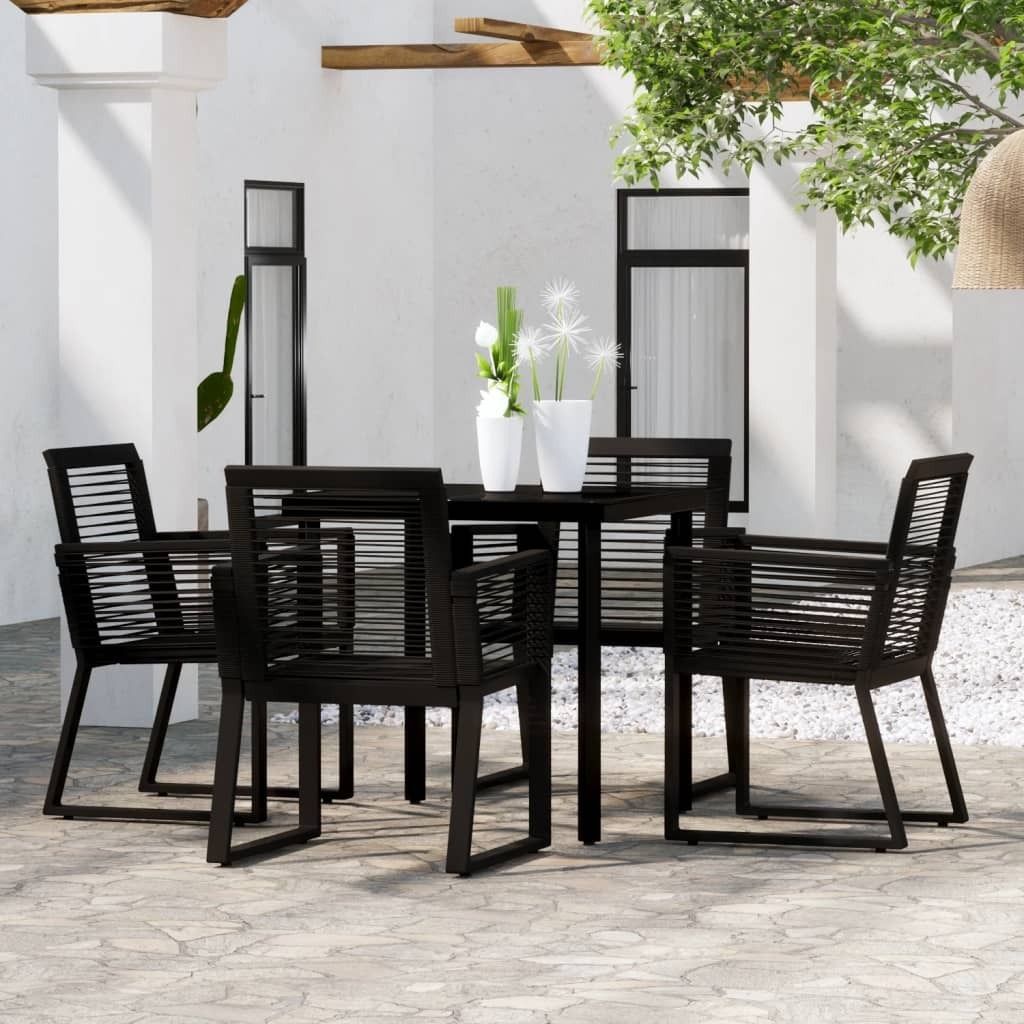 The Living Store 5-tlg. Garten-Essgruppe Schwarz