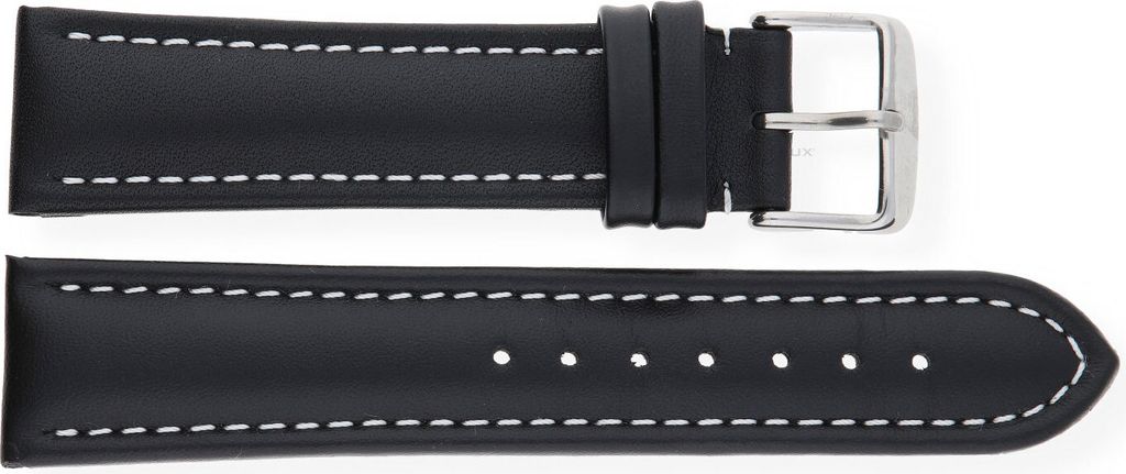 JuwelmaLux Uhrband JL38-10-0117 Leder, schwarz 18 mm
