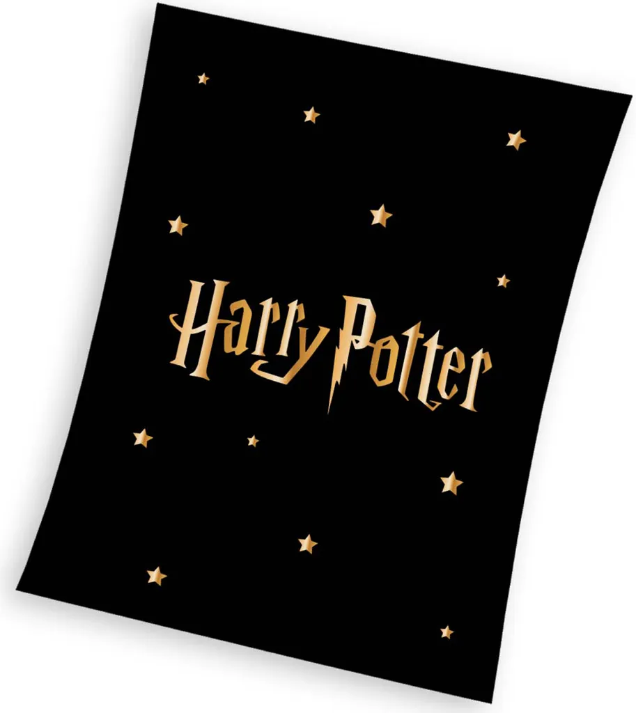Coperta Harry Potter Stelle d'Oro 130x170 cm - Plaid Magico Morbidissimo