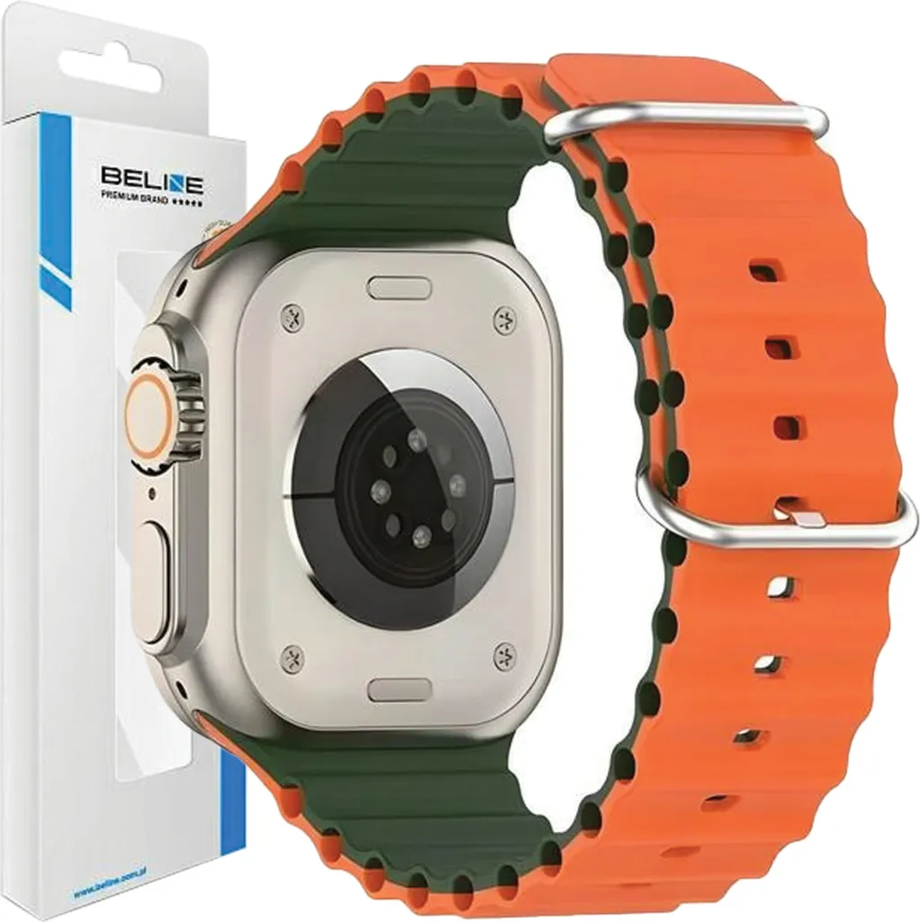Cinturino Beline Apple Watch Silicone Waves 38/40/41mm Verde-Arancio