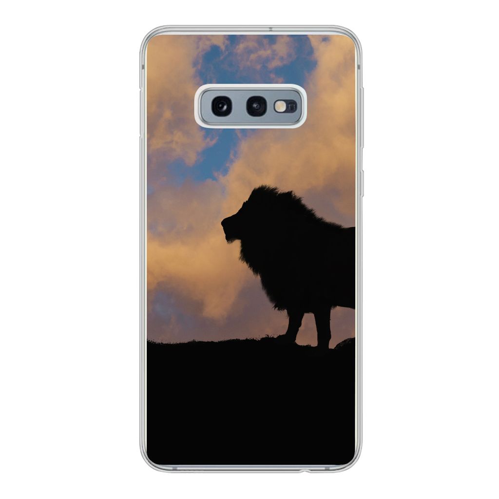 MuchoWow Handyhülle Schutzhülle Hülle für Samsung Galaxy S10e Löwe - Sonnenuntergang - Wild Silikon Softcase Handy Hülle - Handy