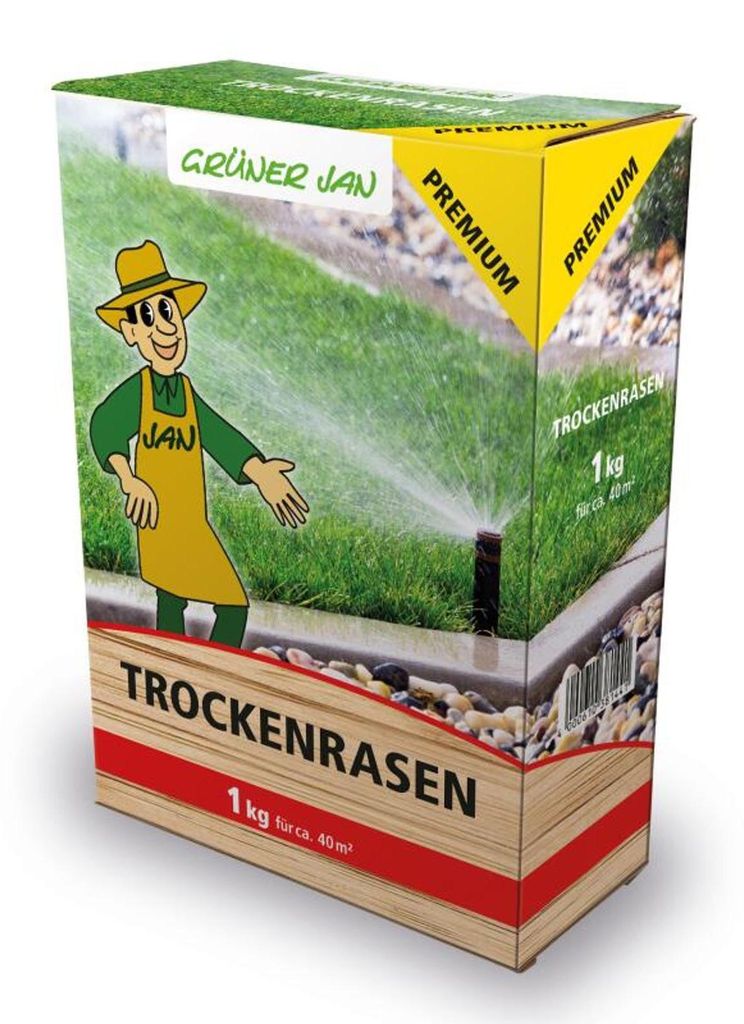 1kg Grüner Jan Trockenrasen Premium Rasensamen Produktbild 