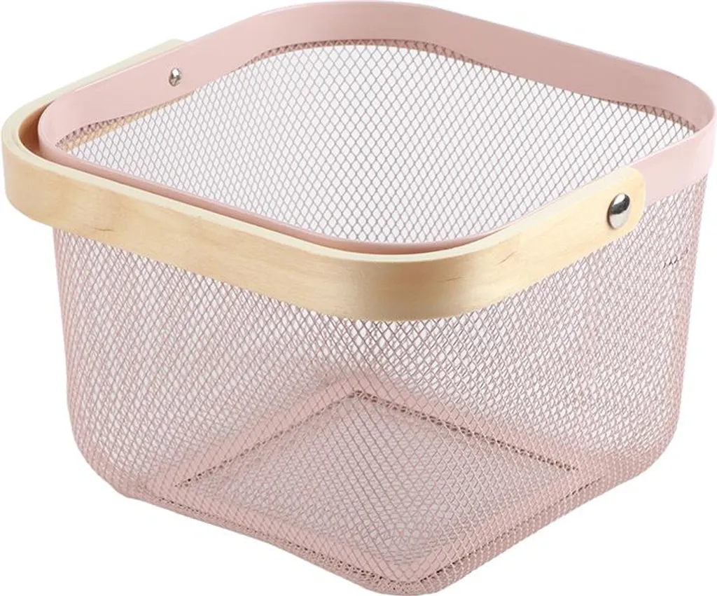 Passoire de cuisine métallique rose résistante avec poignée portable