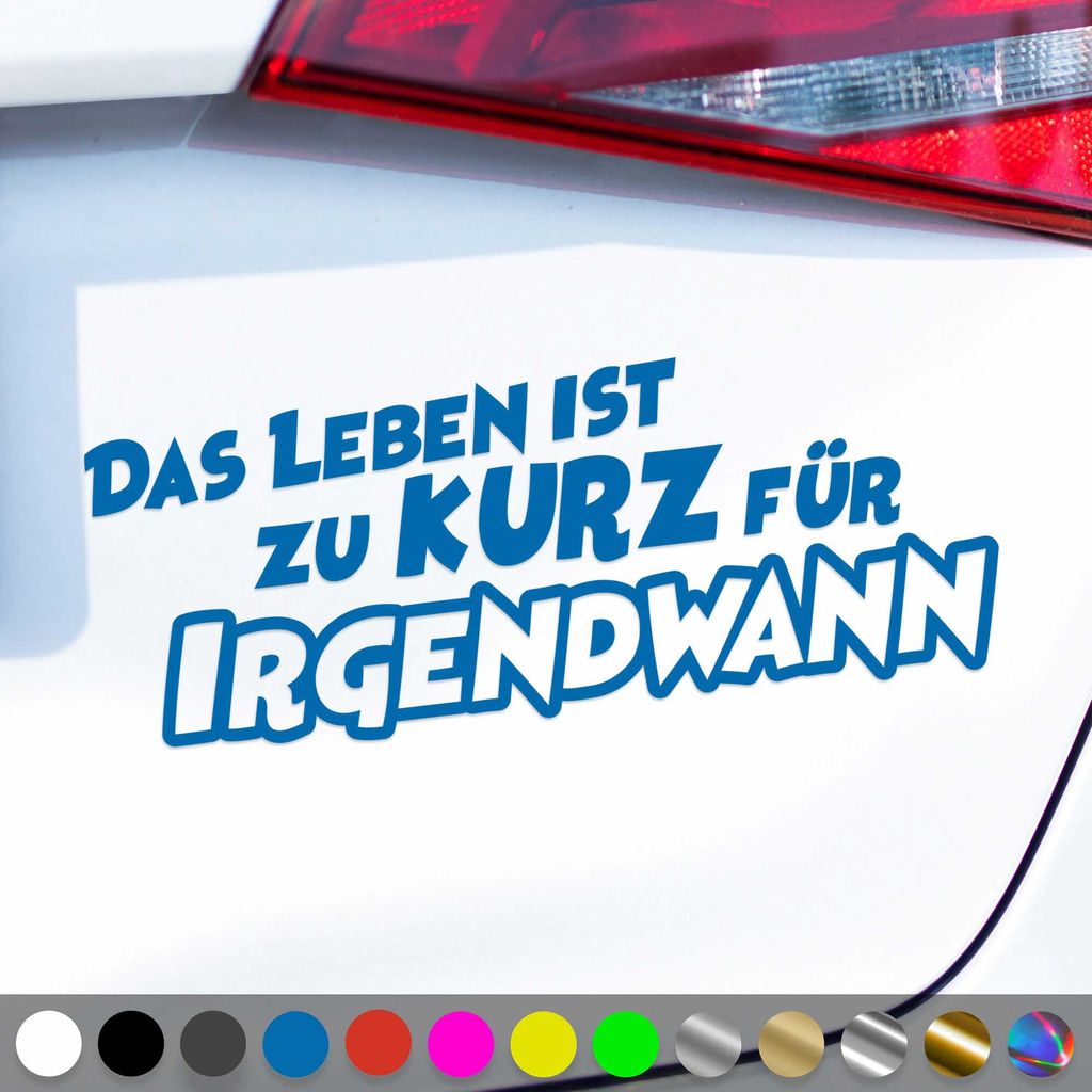 PantherPixel Das Leben Ist Zu Kurz Aufkleber Für Irgendwann Reisen Sticker Auto Geschenkidee Farbe Blau