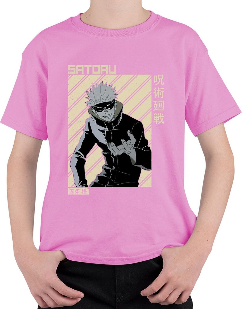 Satoru Gojo Jujutsu Kaisen Anime Ästhetik Fan Geschenk Manga Uni Kinder T-Shirt, Pink, 104