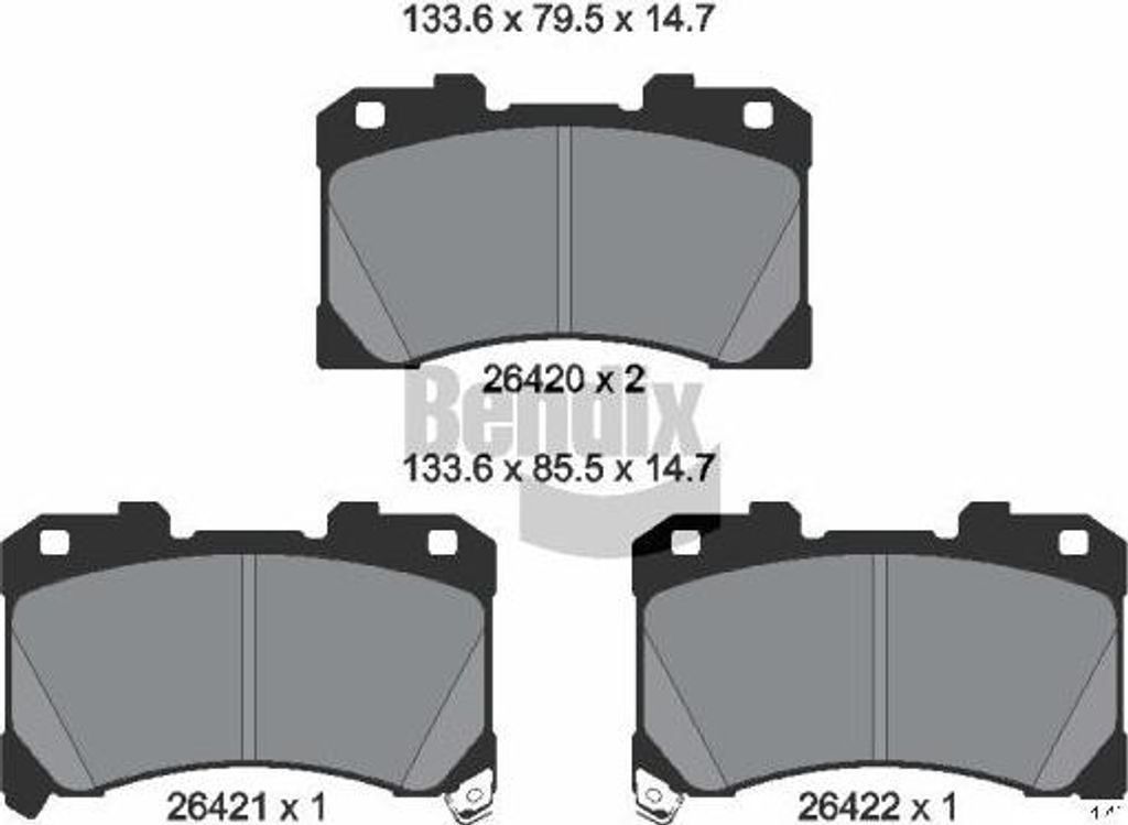 BENDIX Braking BPD2367 Bremsbelagsatz, Scheibenbremse OE 446552370 kompatibel mit Yaris