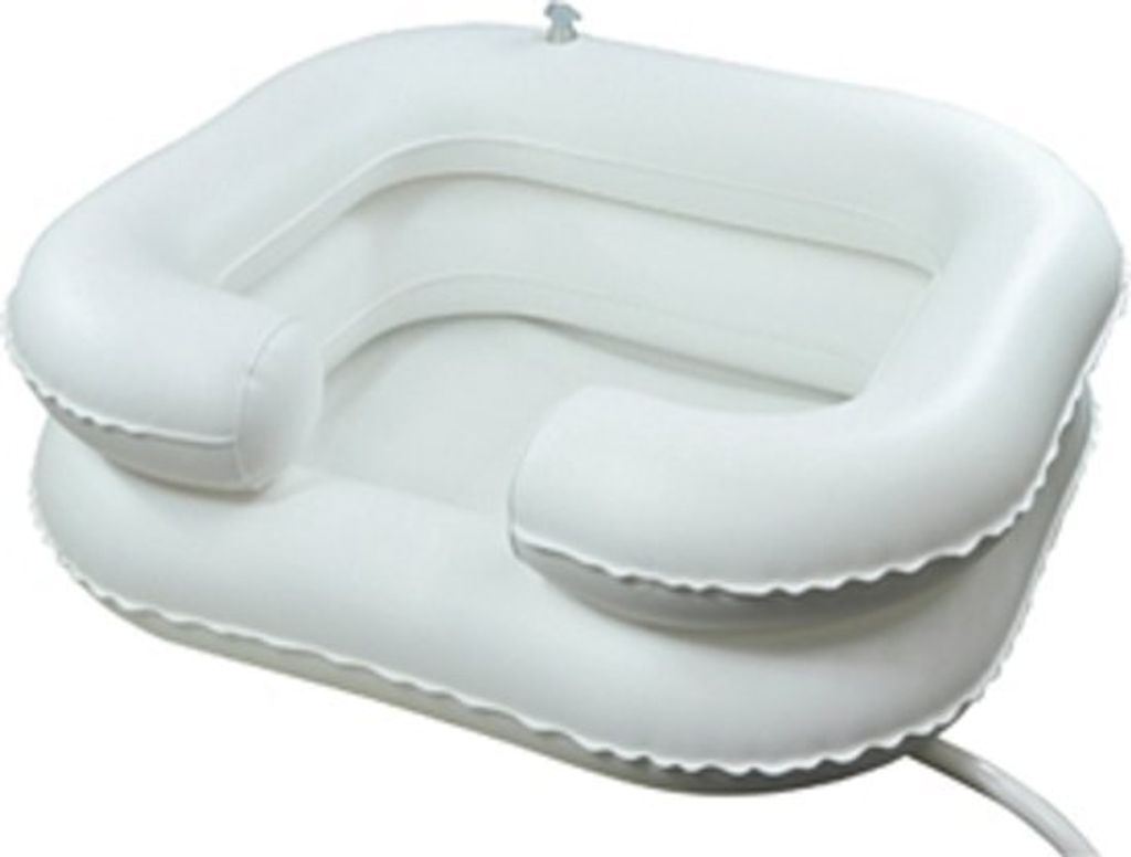 An inflatable wash basin on a white background.