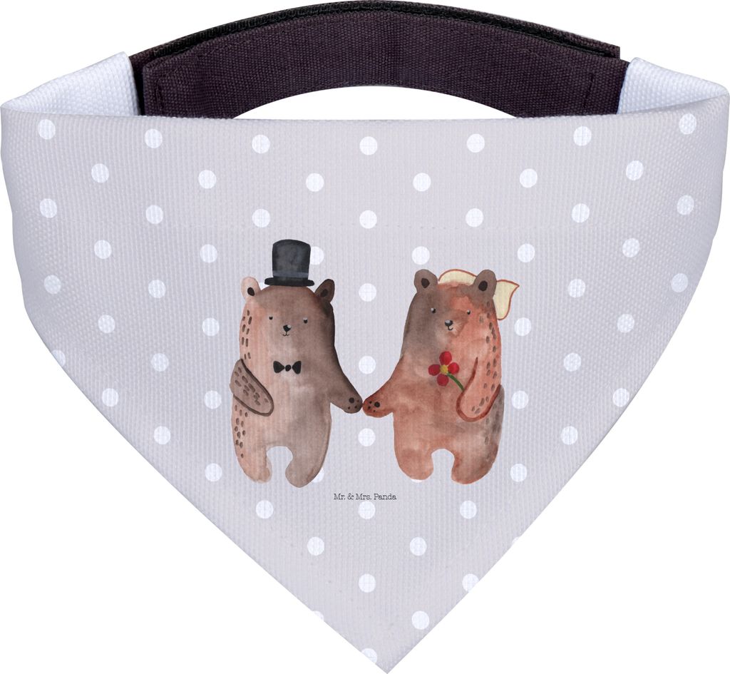 Mr. & Mrs. Panda Hundehalstuch Bär Heirat - Grau Pastell - Geschenk, Halstuch Hund, Teddy, Verheiratet Heirate Hochzeit Hochzeitsgeschenk Hochzeit...
