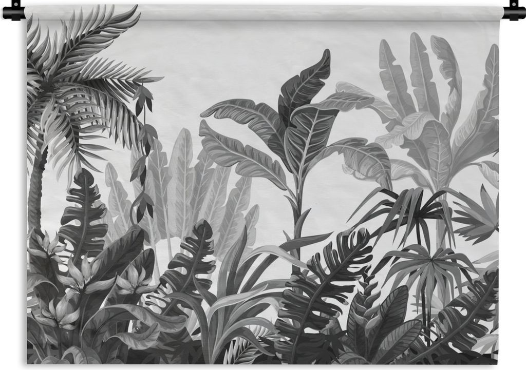 MuchoWow Wandteppich Wandbehang Design - Dschungel - Blätter 90x67.5 cm Tapisserie Dekoration Wandtuch - Fototeppich - Wand-Skulpturen