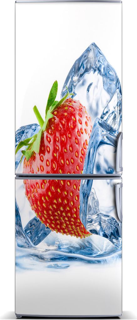 Tulup Kühlschrankdekoration - Magnetmatte - 60 cm x 180 cm - Magnet auf dem Kühlschrank - Erdbeere Und Eis