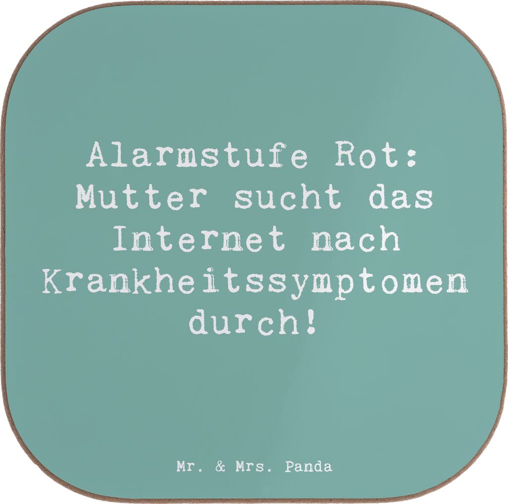 Mr. & Mrs. Panda Untersetzer für Gläser Spruch Mutter Alarmstufe Rot - Meeresbrise - Geschenk, Freude, Tassen, Tassenuntersetzer, Mutterliebe, hu...