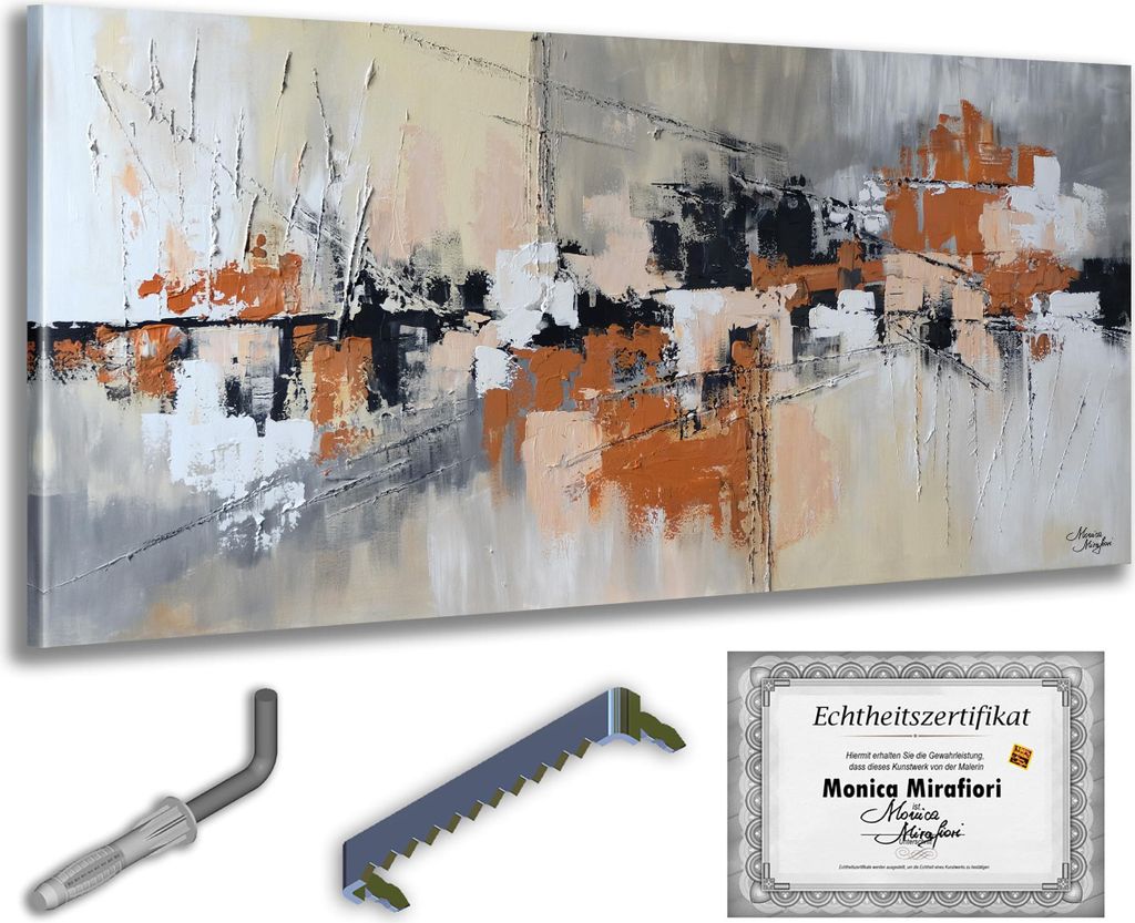 Monica Mirafiori I 100% HANDGEMALT I Gemälde "Secret" 140x70cm | Gemälde Handgemalt | Acrylgemälde | Sehr Großes Acrylbild I Moderne Kunst I Ku...