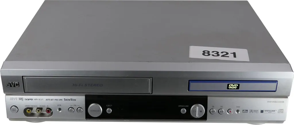 Lecteur DVD et VHS JVC HR-XV1EU-C Enregistreur Hi-Fi Haute Fidélité