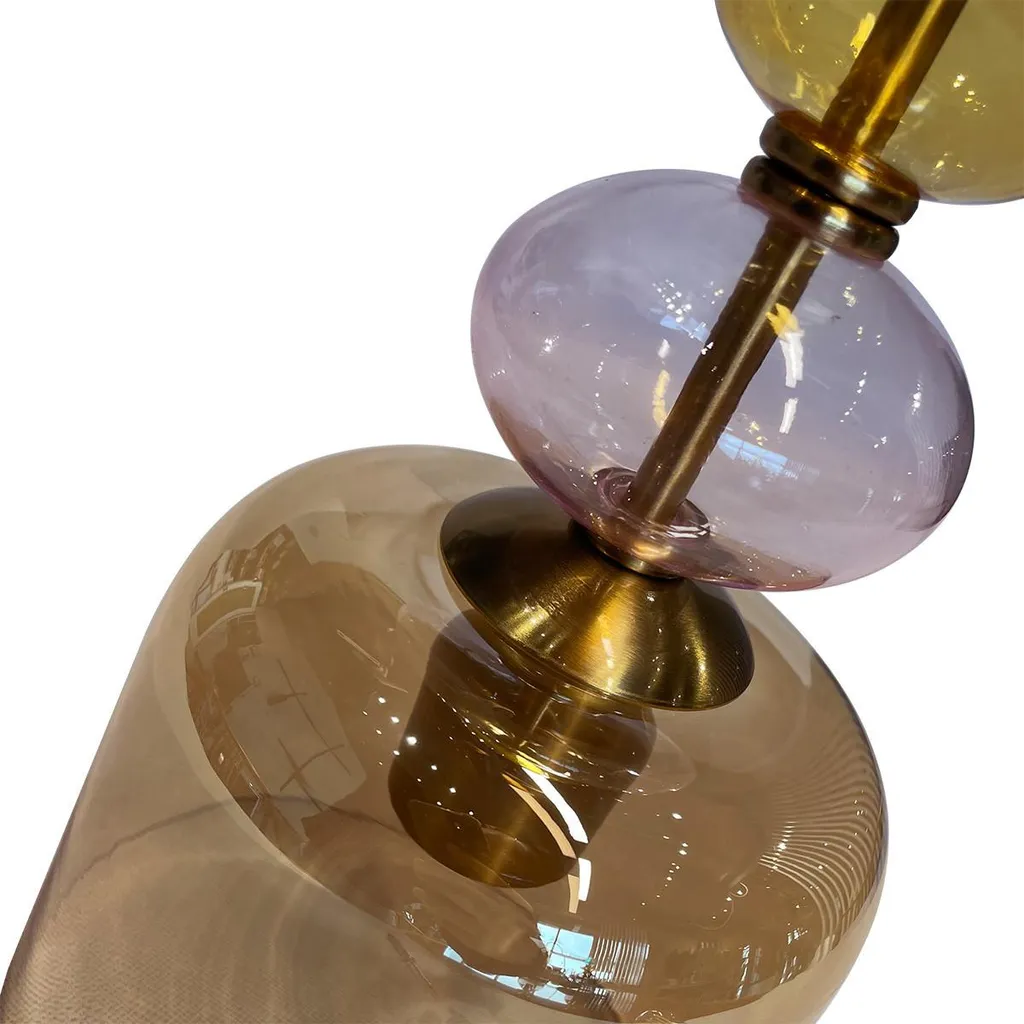 Lustre suspension en verre ambré design rétro chic Tropea 15W E27 - 5