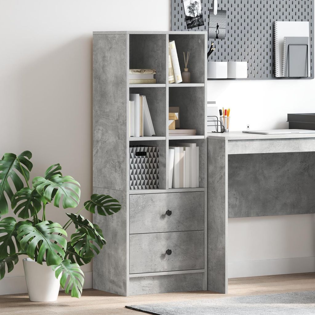 Maison Exclusive - Highboard mit Schubladen Beton Grau 45,5 x 34 x 127 cm