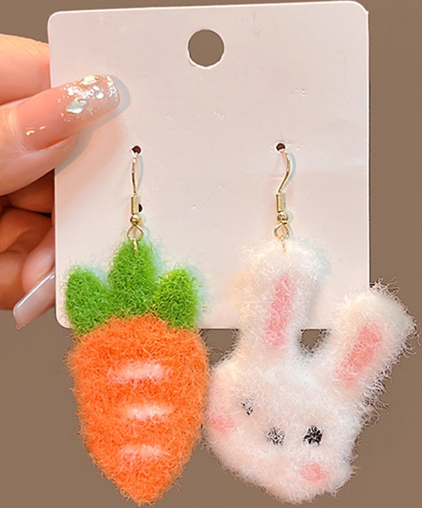 1 Paar Anhänger Ohrringe Süße Asymmetrische Lustige Winter Herbst Niedliche Kaninchen Karotte Haken Ohrringe Schmuck Zubehör