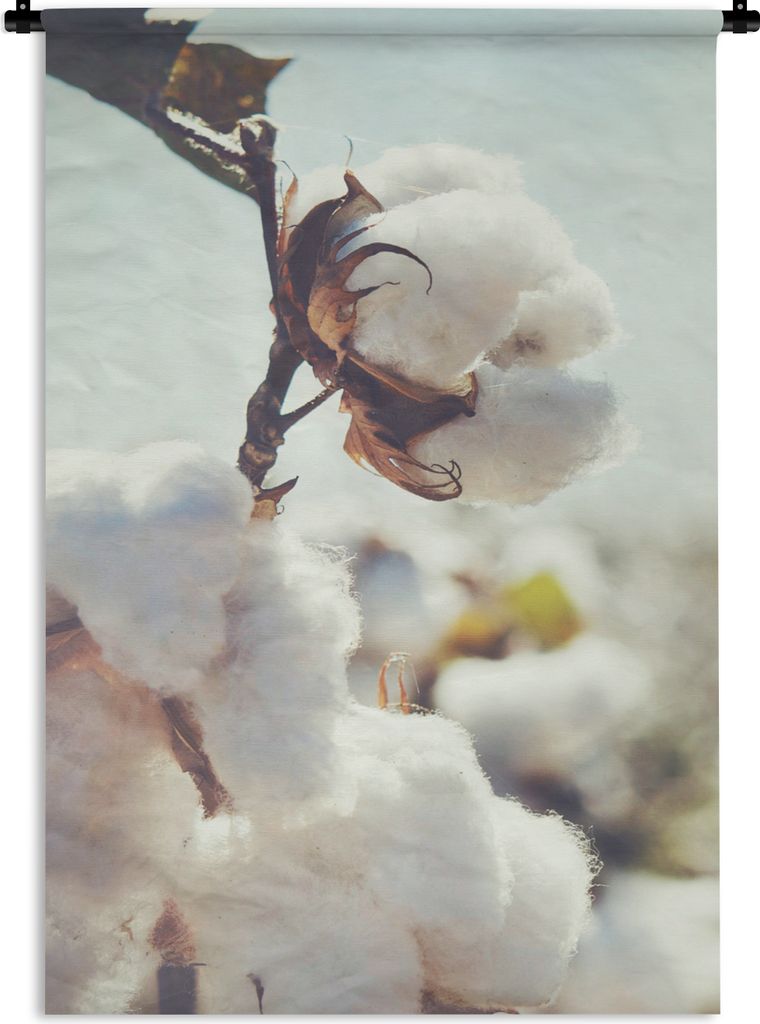 MuchoWow Wandteppich Wandbehang Pflanzen - Blume - Zweig - Natur 90x135 cm Tapisserie Dekoration Wandtuch - Baumwolle - Wandskulptur