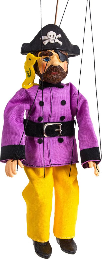 Klassische Pirat Marionette, handbemalt und genäht, 20 cm, Produktbild 