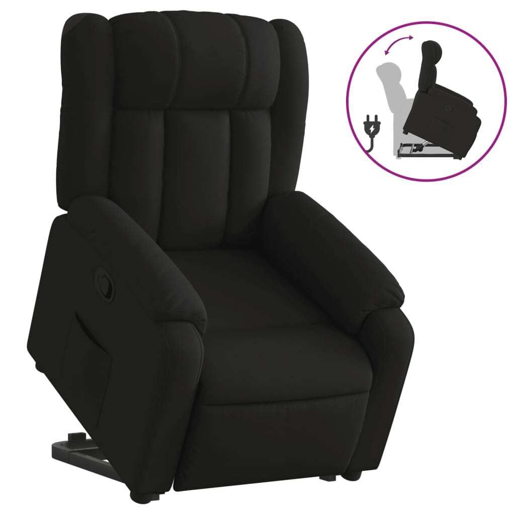 "2026 MODERNE"Relaxsessel- TV-Sessel - Einzelsofa elegantes Design - mit Aufstehhilfe Schwarz Stoff - 78x92x98cm - Couchsessel NeuMöbel257834