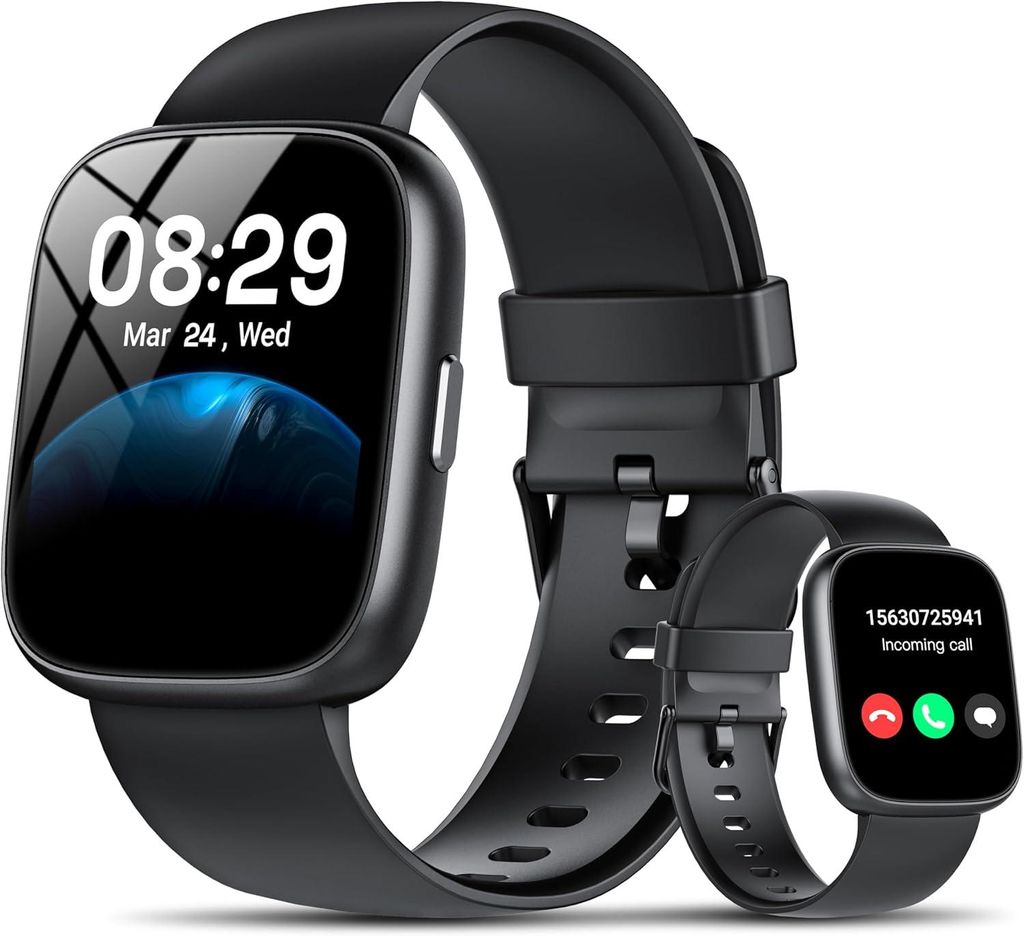 Cillso 1.83'' HD Smartwatch mit Bluetooth Anrufen, Alexa, 100+ Sportmodi, Herzfrequenz & Schlafmonitor, IP68 Fitnessuhr für Android iOS Geräte smart
